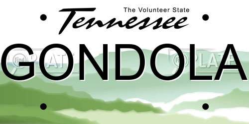 GONDOLA Tennessee License Plate