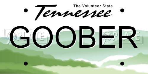 GOOBER Tennessee License Plate