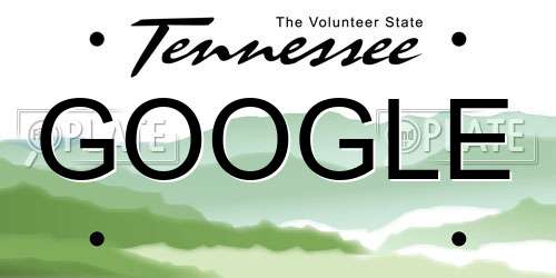 GOOGLE Tennessee License Plate