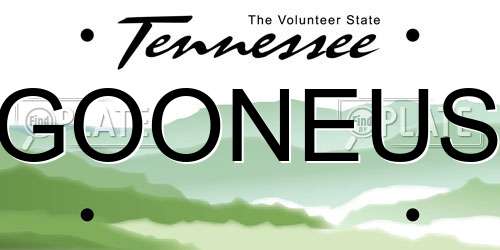 GOONEUS Tennessee License Plate