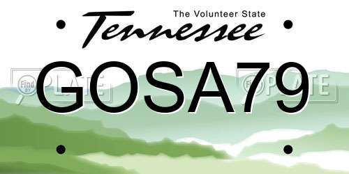 GOSA79 Tennessee License Plate