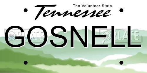GOSNELL Tennessee License Plate