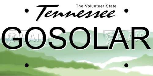 GOSOLAR Tennessee License Plate