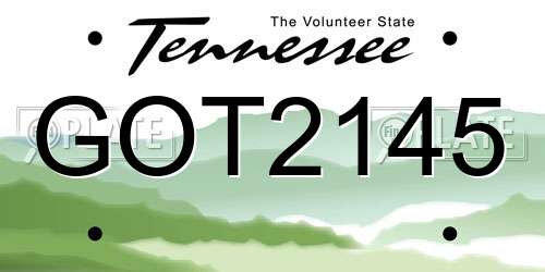 GOT2145 Tennessee License Plate