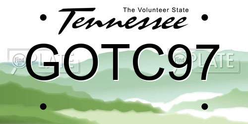 GOTC97 Tennessee License Plate