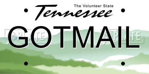 GOTMAIL Tennessee License Plate