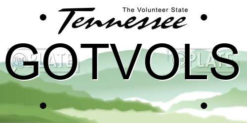GOTVOLS Tennessee License Plate