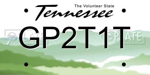 GP2T1T Tennessee License Plate