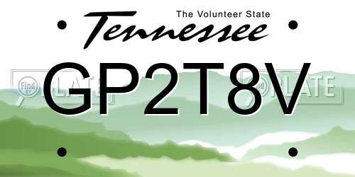 GP2T8V Tennessee License Plate