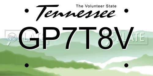 GP7T8V Tennessee License Plate