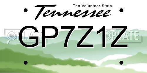 GP7Z1Z Tennessee License Plate