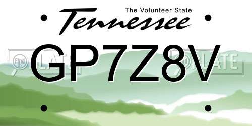 GP7Z8V Tennessee License Plate