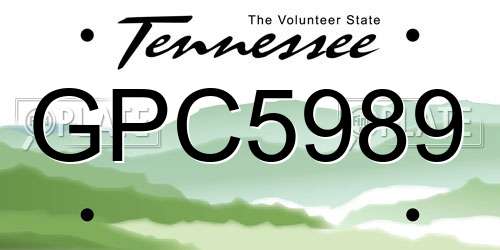 GPC5989 Tennessee License Plate