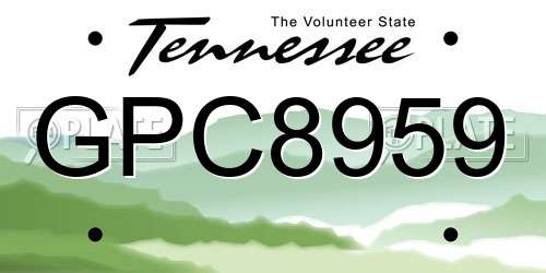 GPC8959 Tennessee License Plate