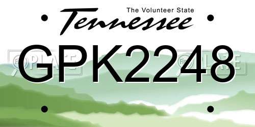 GPK2248 Tennessee License Plate