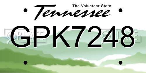 GPK7248 Tennessee License Plate