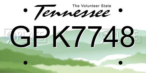 GPK7748 Tennessee License Plate