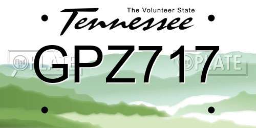 GPZ717 Tennessee License Plate