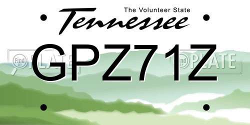 GPZ71Z Tennessee License Plate