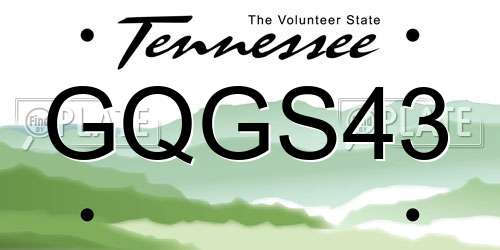 GQGS43 Tennessee License Plate