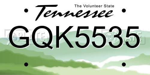 GQK5535 Tennessee License Plate