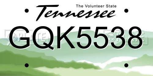 GQK5538 Tennessee License Plate