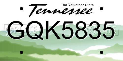 GQK5835 Tennessee License Plate