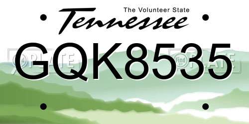 GQK8535 Tennessee License Plate