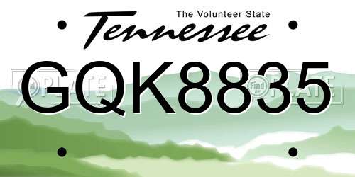 GQK8835 Tennessee License Plate