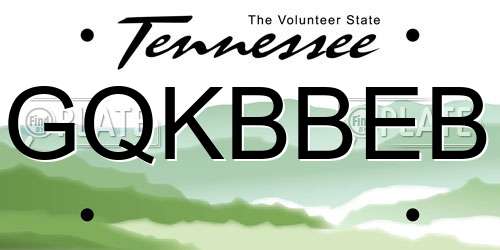 GQKBBEB Tennessee License Plate