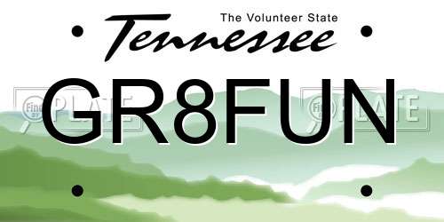 GR8FUN Tennessee License Plate