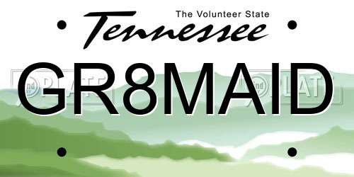 GR8MAID Tennessee License Plate