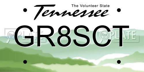 GR8SCT Tennessee License Plate