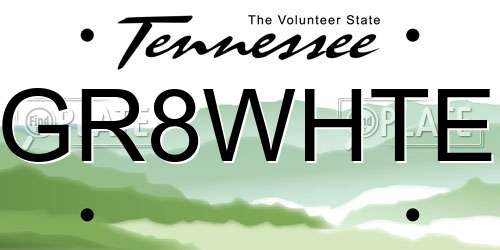 GR8WHTE Tennessee License Plate