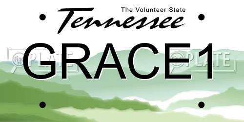 GRACE1 Tennessee License Plate