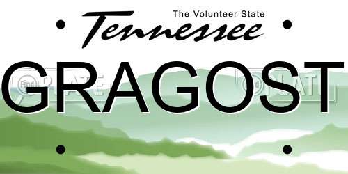 GRAGOST Tennessee License Plate