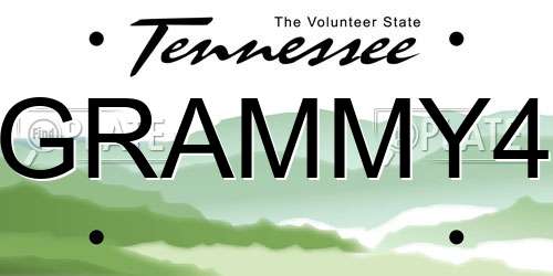 GRAMMY4 Tennessee License Plate