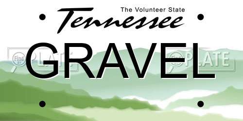 GRAVEL Tennessee License Plate