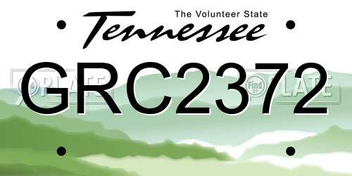 GRC2372 Tennessee License Plate
