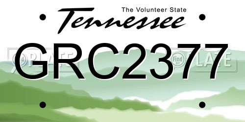 GRC2377 Tennessee License Plate