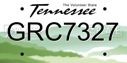 GRC7327 Tennessee License Plate