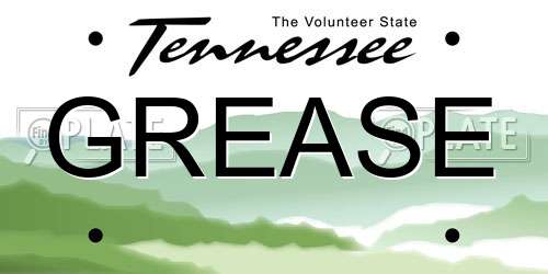 GREASE Tennessee License Plate