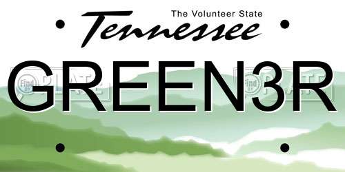 GREEN3R Tennessee License Plate