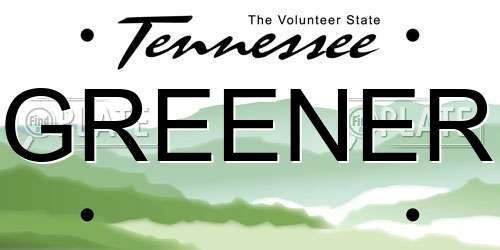 GREENER Tennessee License Plate
