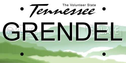 GRENDEL Tennessee License Plate