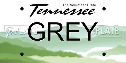 GREY Tennessee License Plate