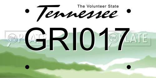 GRI017 Tennessee License Plate