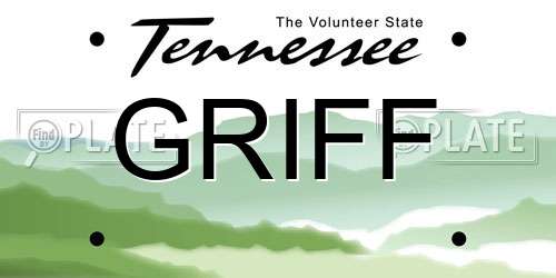 GRIFF Tennessee License Plate