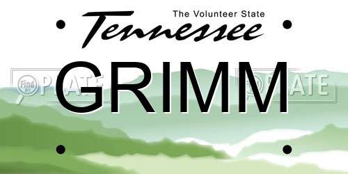 GRIMM Tennessee License Plate
