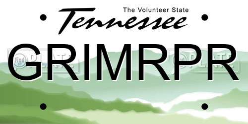 GRIMRPR Tennessee License Plate